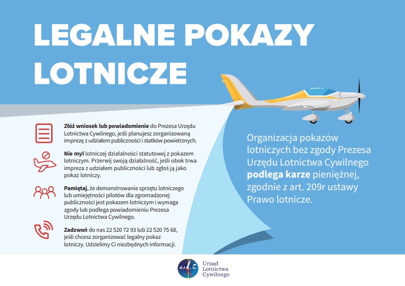 Legalne pokazy lotnicze -  mały samolot odsłaniający przepisy dotyczące pokazów lotniczych