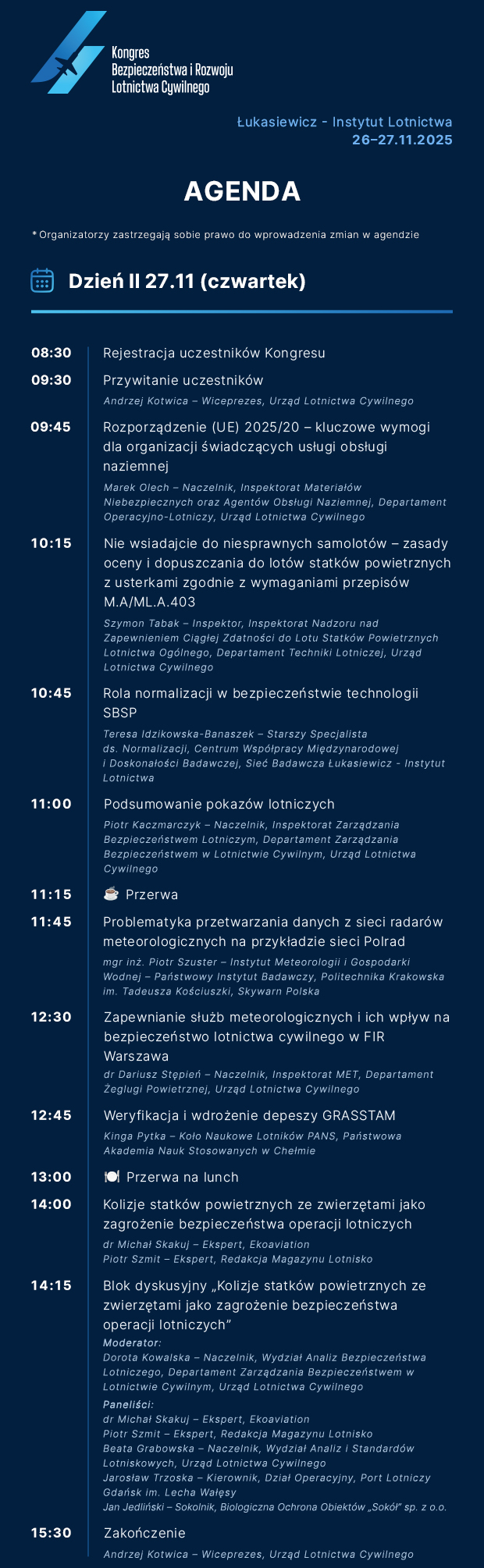agenda czwartek 2