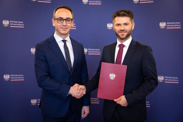 Dariusz Klimczak - minister infrastruktury i Julian Rotter - nowy prezes ULC
